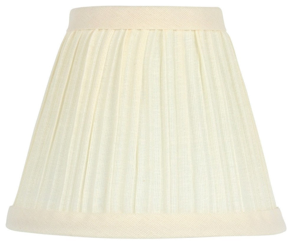 Cream Pleated Silk 5" Clip-on Chandelier Lampshades, Set of 6