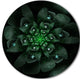 Glowing Crystal Green Fractal Flower, Floral Disc Metal Artwork, 36"