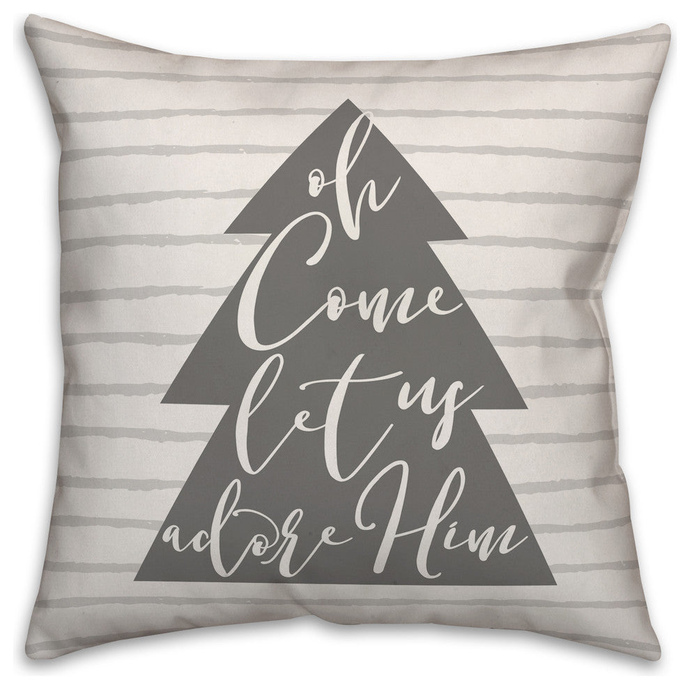 Oh Come Let Us Adore Him 20"x20" Throw Pillow
