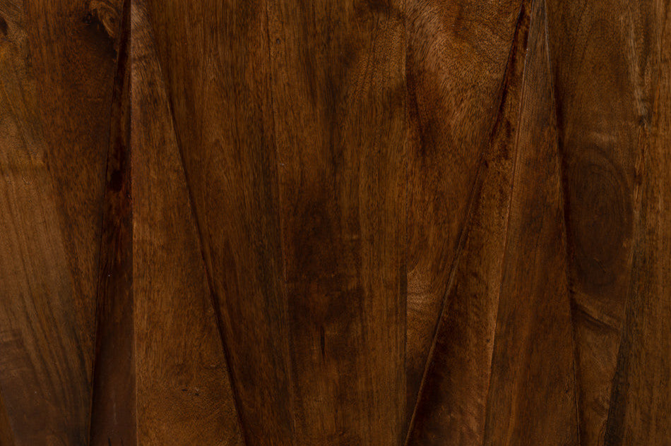 Denali Console Table Carved Solid Wood Natural Finish