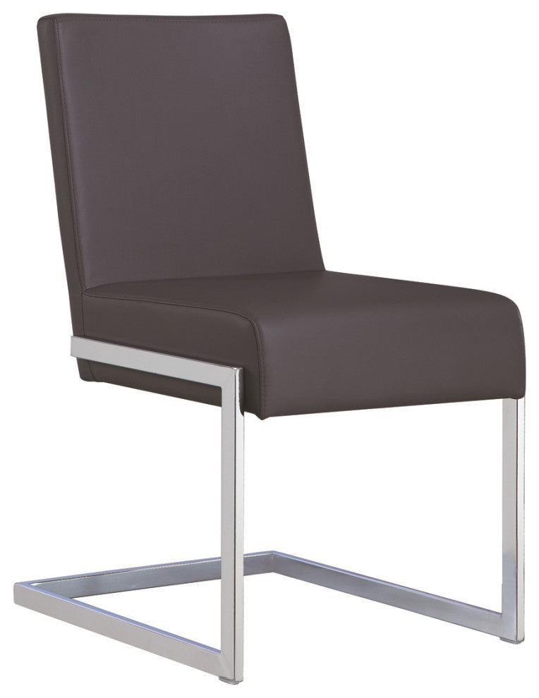 Fontana Set of 2 Dining Chair, Pu Leather, Gray