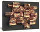 Golden Black Abstract Design, Abstract Canvas Art Print, 20"x12"