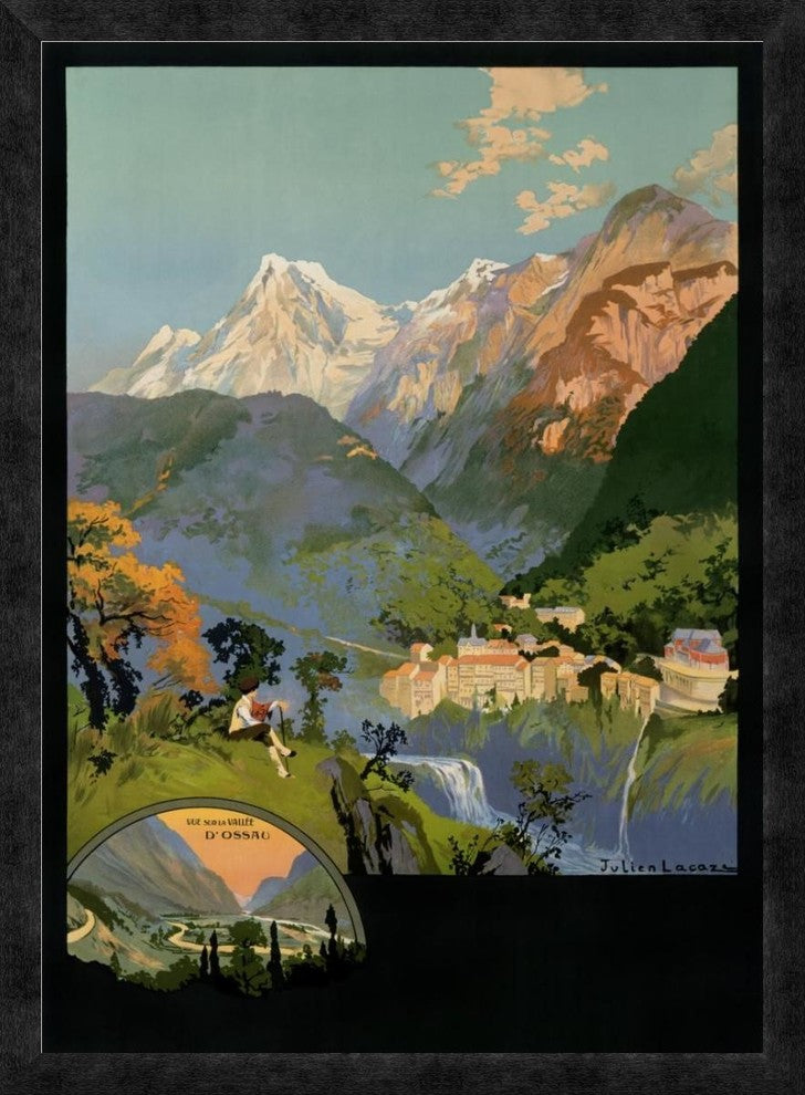 "Vallee d"™Ossau" Framed Canvas Giclee by Julien Lacaze, 24x32"