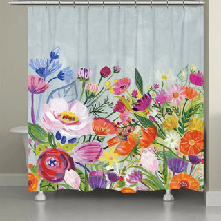 Laural Home Bright Blossoming Florals Shower Curtain