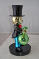 Frowning Monopoly Man Holding Money Bag Resin Statue Small Size: 7" x 8" x 15"