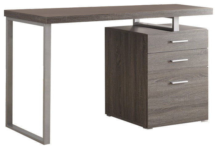 Benzara BM159072 Modish Office Desk With File Drawer, Gray