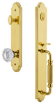 Arc 1-Piece Dummy Handleset, F Grip and Versailles Knob, Lifetime Brass, 848751