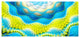 Blue Yellow Spiral Snake Skin, Large Floral Canvas Art Print, 60"x28"