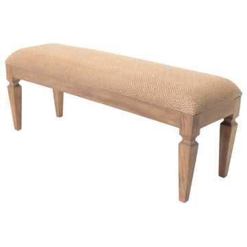 Surya Ansonia Medium Brown Upholstered Bench 18"Hx50"Wx18"D