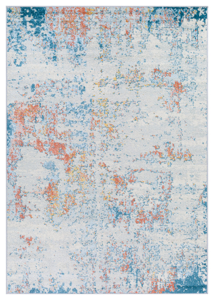 Sunderland SUN-2335 Modern Blue/Rust 7'10"x10'3" Area Rug