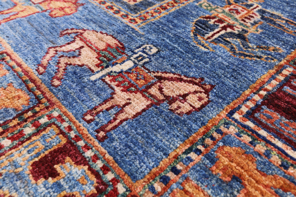 2' 9" X 3' 11" Antiqued Pazyryk Historical Design Handmade Rug Q10878