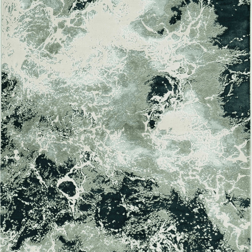 7'X10' Silver Machine Woven Abstract Indoor Area Rug