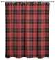 Red and Black Small Plaid 71x74 Shower Curtain