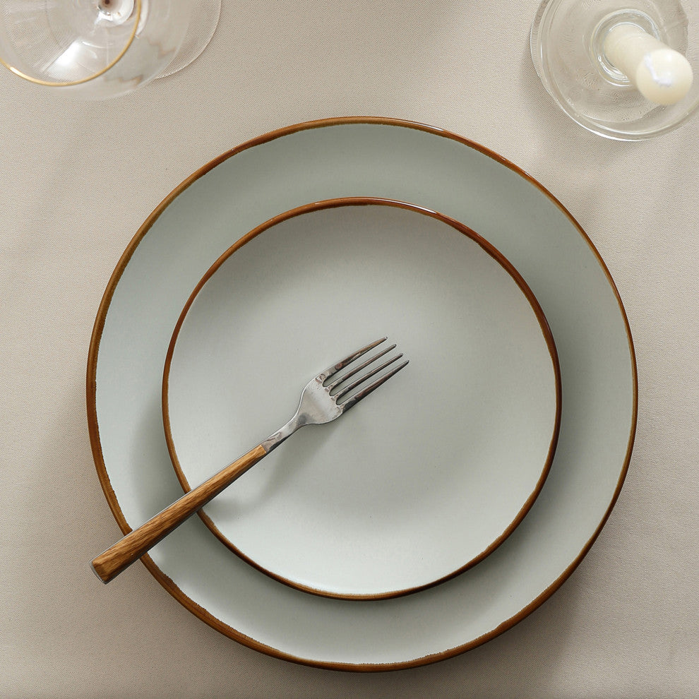 Stone Lain Brasa Stoneware 16 Piece Dinnerware Set, Light Green