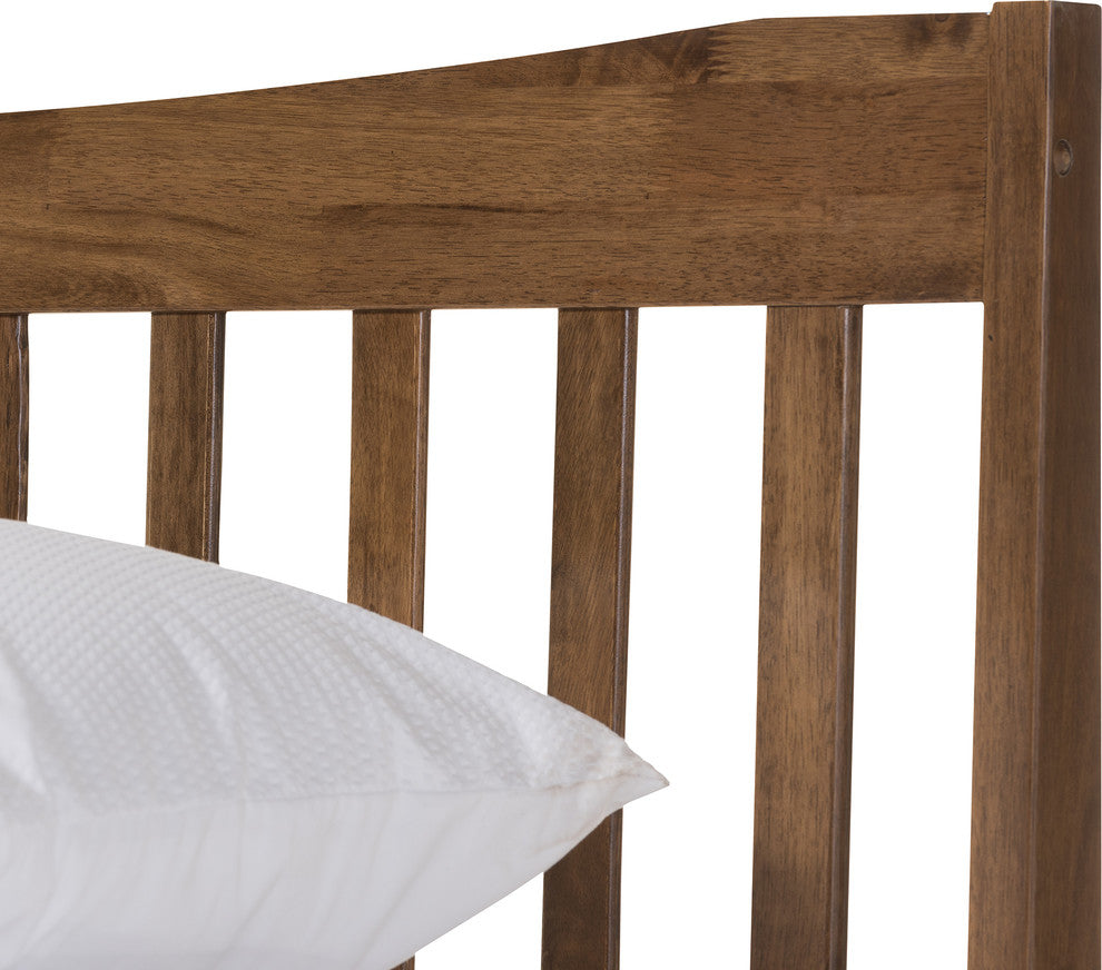 Edeline Mid-Century Solid Walnut Wood Curvaceous Slatted Queen Platform Bed