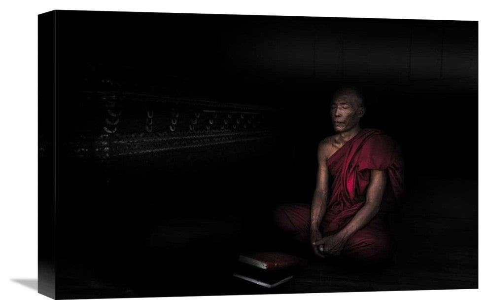"Myanmar - Meditation" Stretched Canvas Giclee by Michael Jurek, 22x15"