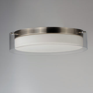 Maxim Lighting Duo 16'' Round Flush Mount, Nickel/White, 12284CLSWSN