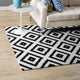 Alika Abstract Diamond Trellis 5x8 Area Rug - Black and White
