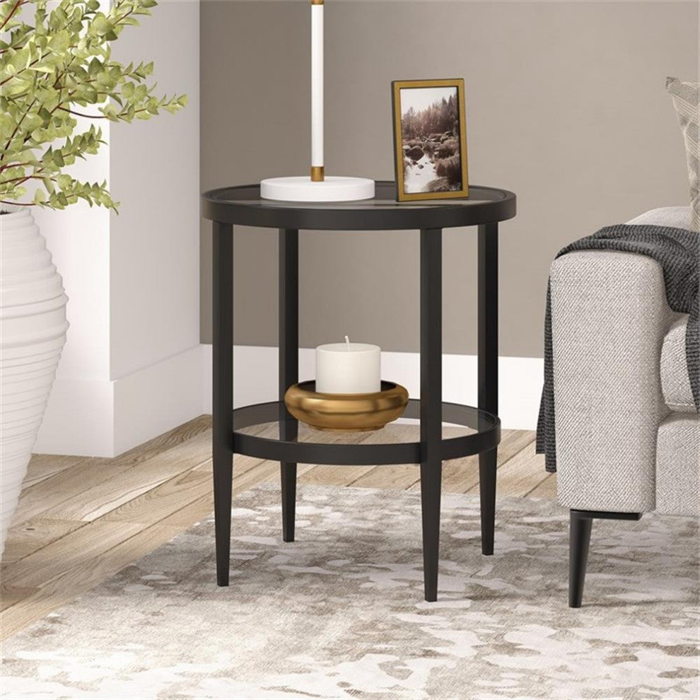 Henn&Hart 19.63" Black Side Table