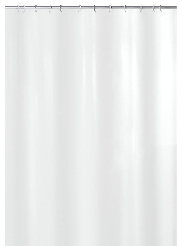 Contemporary Fabric Shower Curtain, Kito, Snow White, Tub