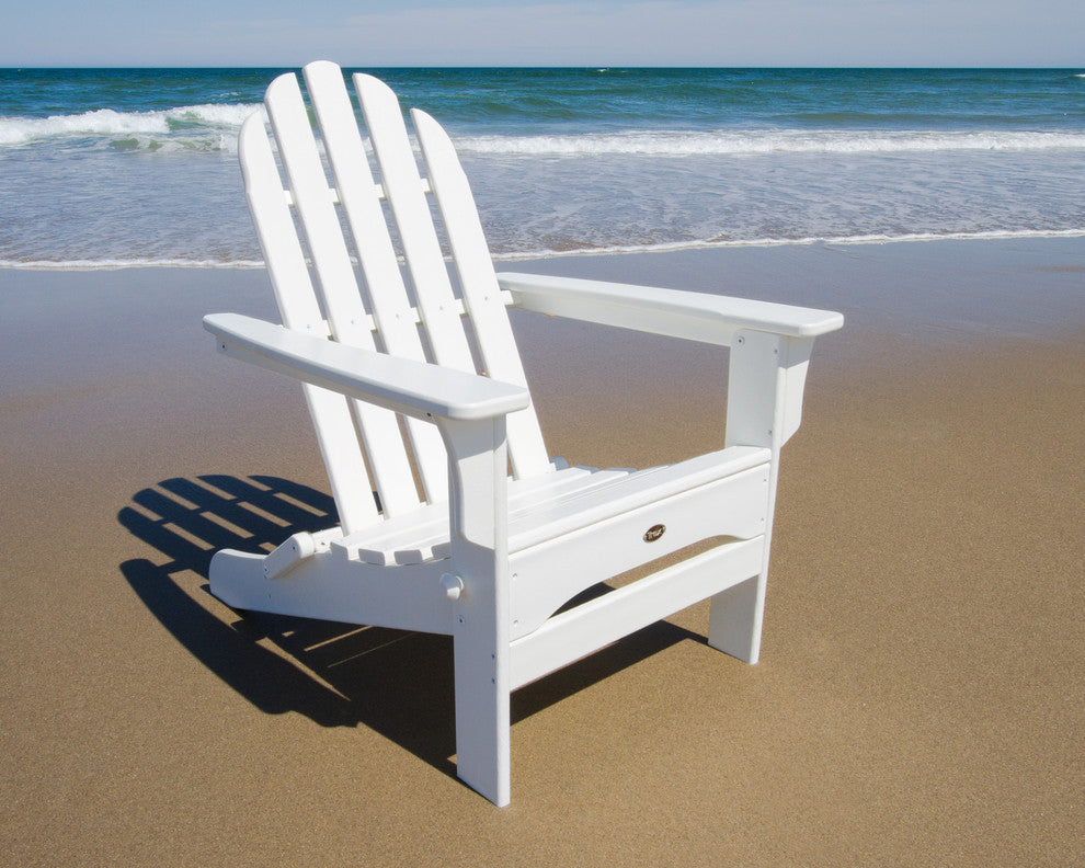Trex Outdoor Furniture Cape Cod Folding Adirondack, Classic White