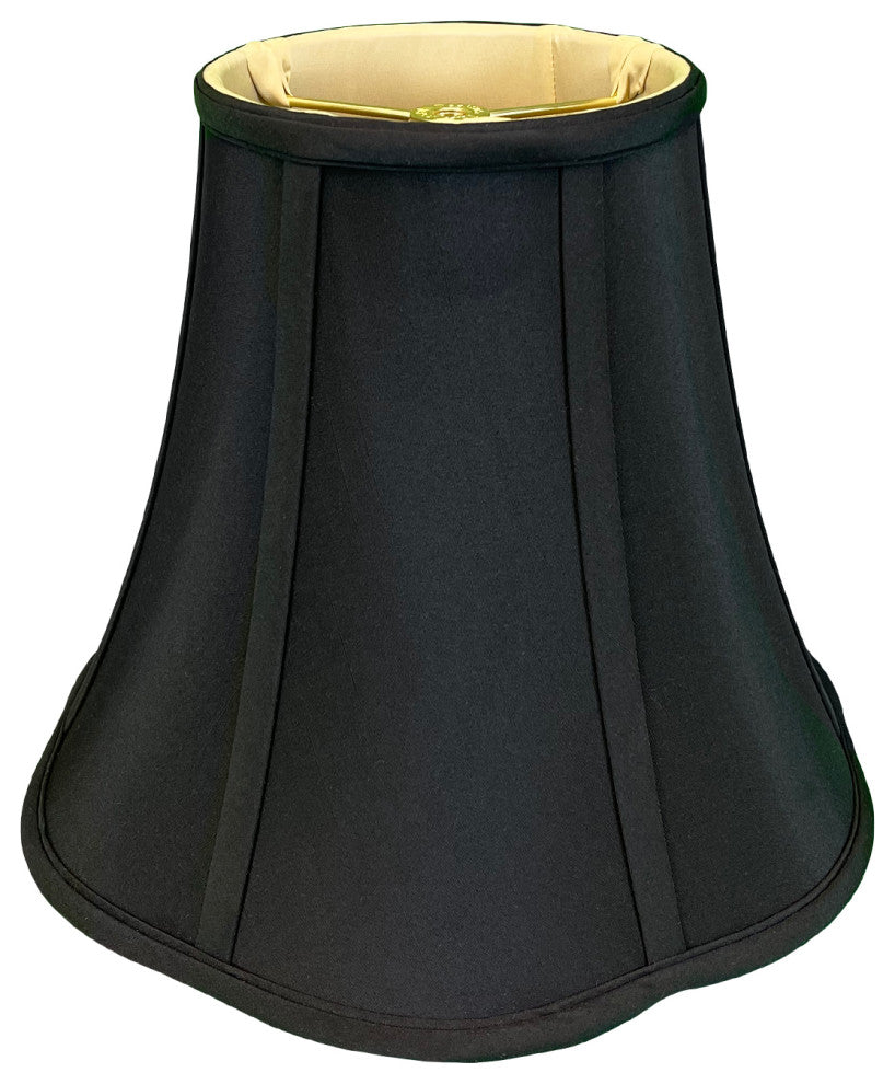 Royal Designs Bottom Outside Scallop Bell Lamp Shade, Black, 5x10x8.25