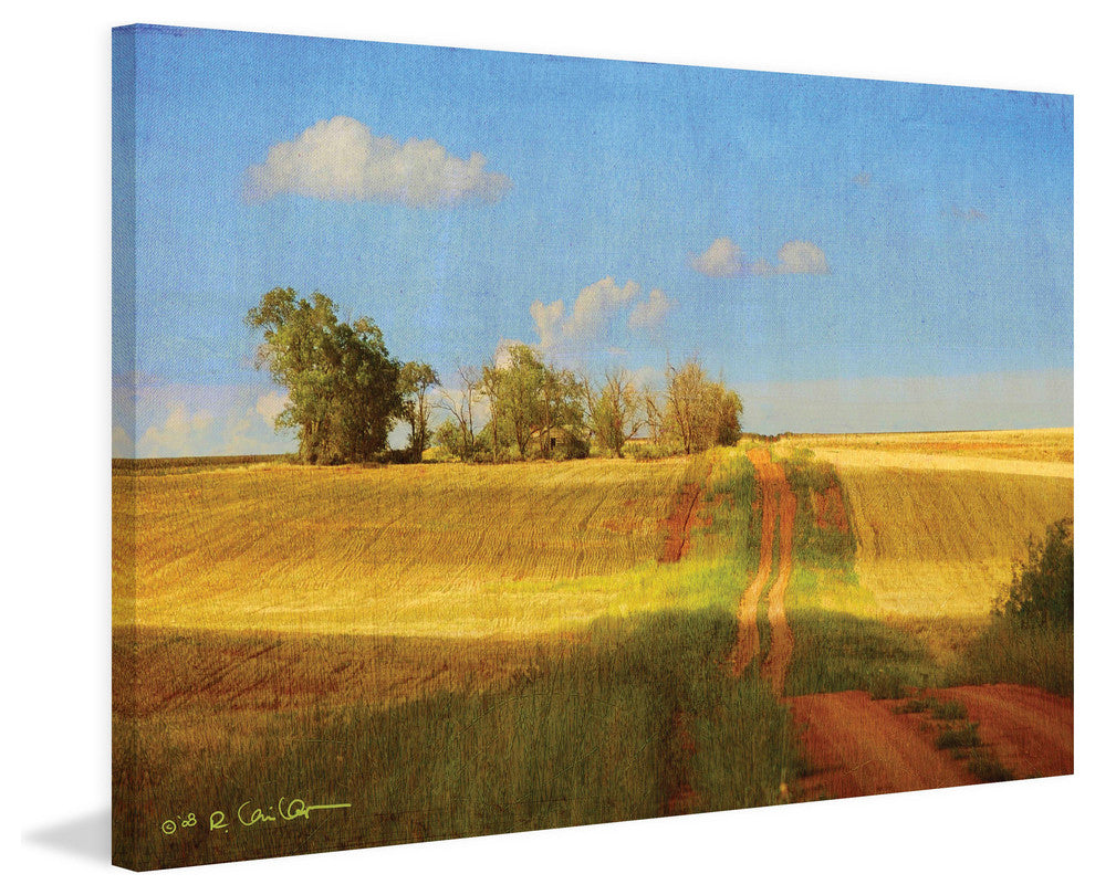 "Road Old House" Painting Print on Canvas by Chris Vest
