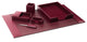 Burgundy Bonded Leather 6-Piece Desk Set