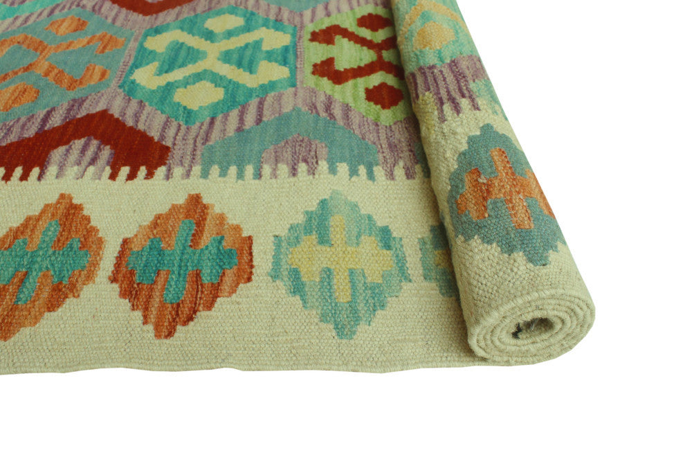 Sangat Kilim Senay Ivory/Rust Runner, 2'6x6'2