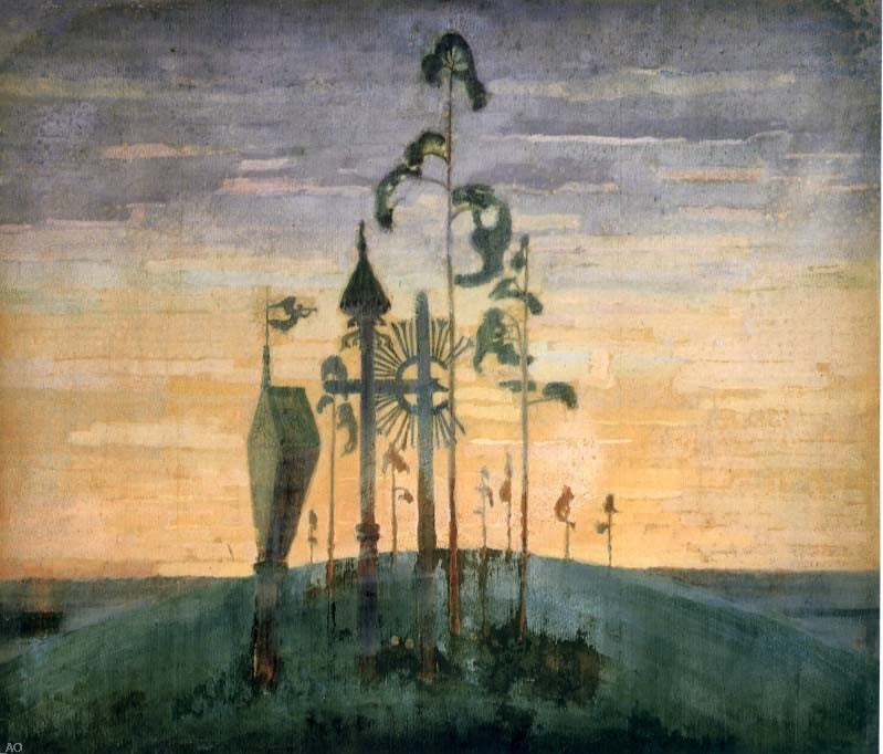 Mikalojus Ciurlionis Graveyard Motif, 20"x25" Wall Decal