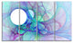 Clear Blue Fractal Angel Wings, Abstract Wall Art Canvas, 48"x28", 4 Panels