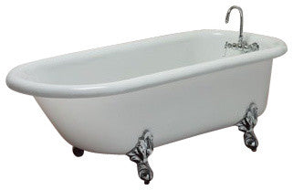 Monarch White Clawfoot Tub With Nickel Feet Wall Drilled Faucets