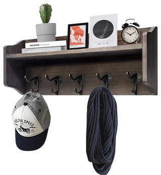 Coat Hooks with Shelf Wall-Mounted