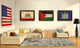 Kenya Country Textured Flag Print With Brown Gold Frame, 19"X27"