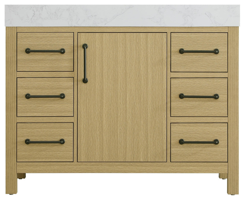 Home Living 42" Single Bathroom Vanity, Honey Brown