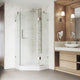 VIGO Piedmont Frameless Hinged Neo-Angle Shower Enclosure, Brushed Nickel, 40" D X 40" W, High Base