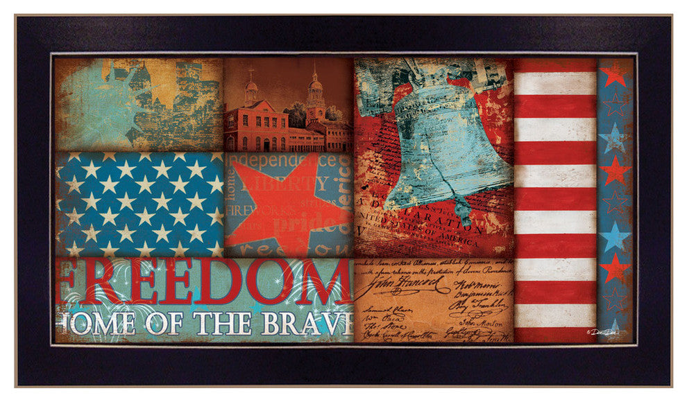 "Freedom" By Dee Dee, Printed Wall Art, Ready To Hang, Black Frame