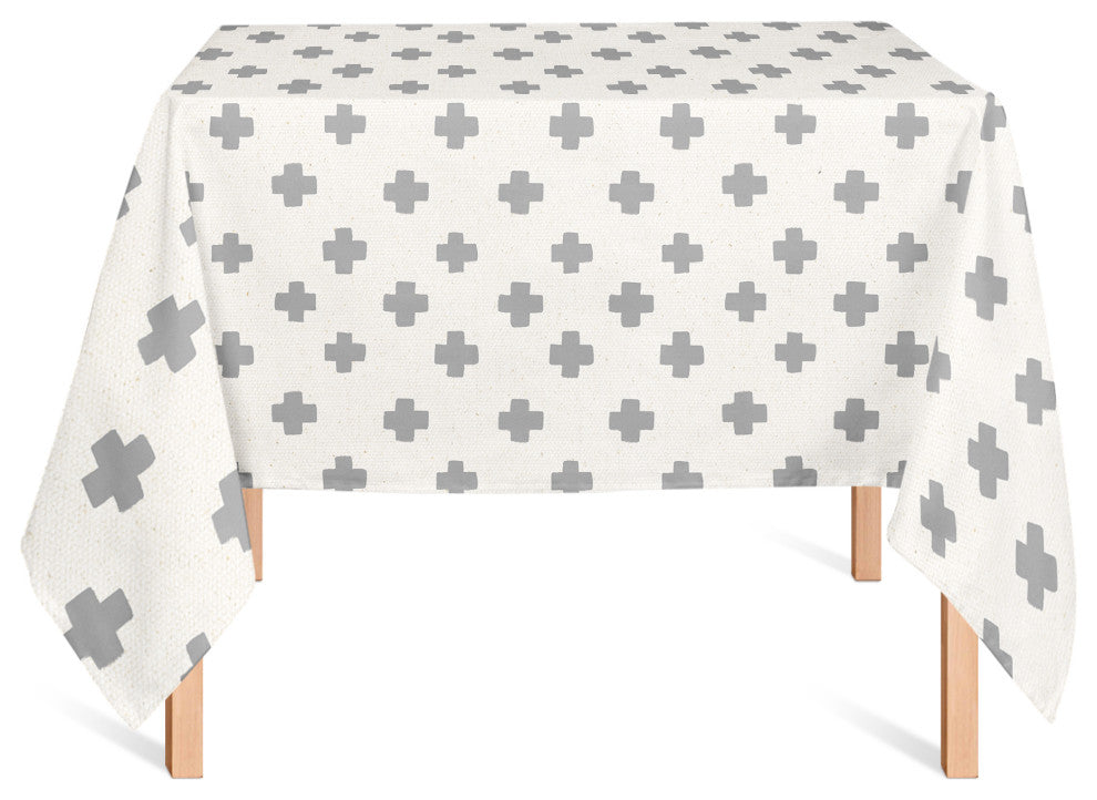 Swiss Cross Pattern Gray 2 58x58 Tablecloth