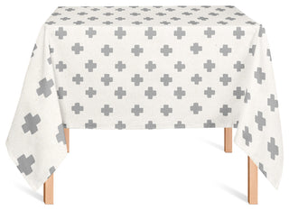 Swiss Cross Pattern Gray 2 58x58 Tablecloth