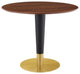 Zinque 36" Dining Table, Gold Walnut