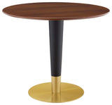 Zinque 36" Dining Table, Gold Walnut