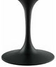 Contemporary Modern Kitchen Room Oval Dining Table, Wood Aluminum, Black White
