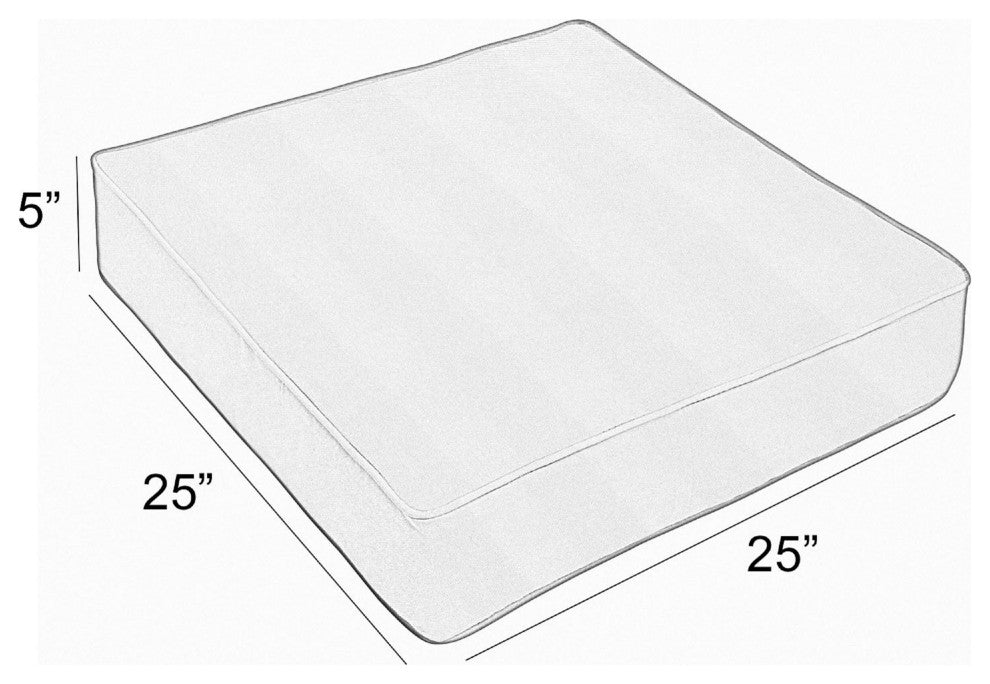 Sorra Home Gardenia Seaglass Corded Deep Seating Cushion 25"x25"x5"