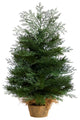 2' Artificial Christmas Tree, Burlap Base With 35 Warm White LED Lights