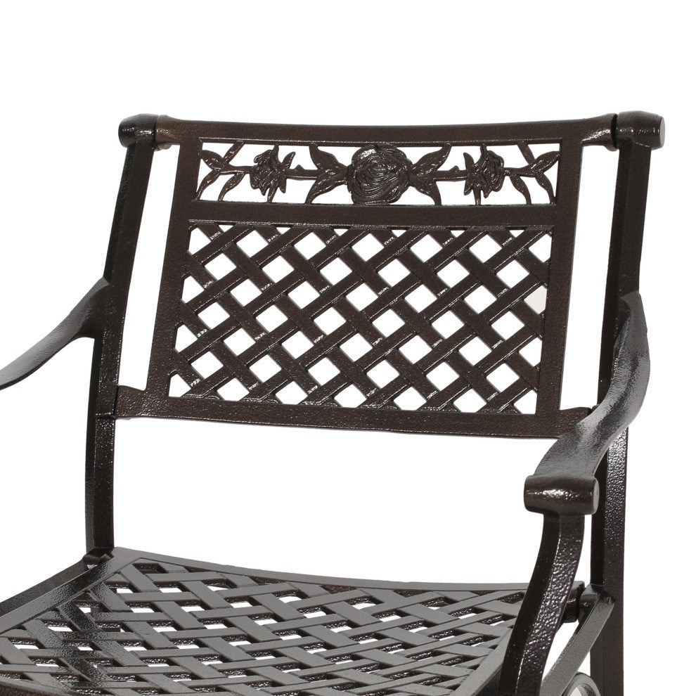 Ridgecrest Traditional Outdoor Aluminum Dining Chair, Set of 2