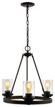 Coronet 3-Light Iron Glass LED Chandelier, Black, Width: 20"