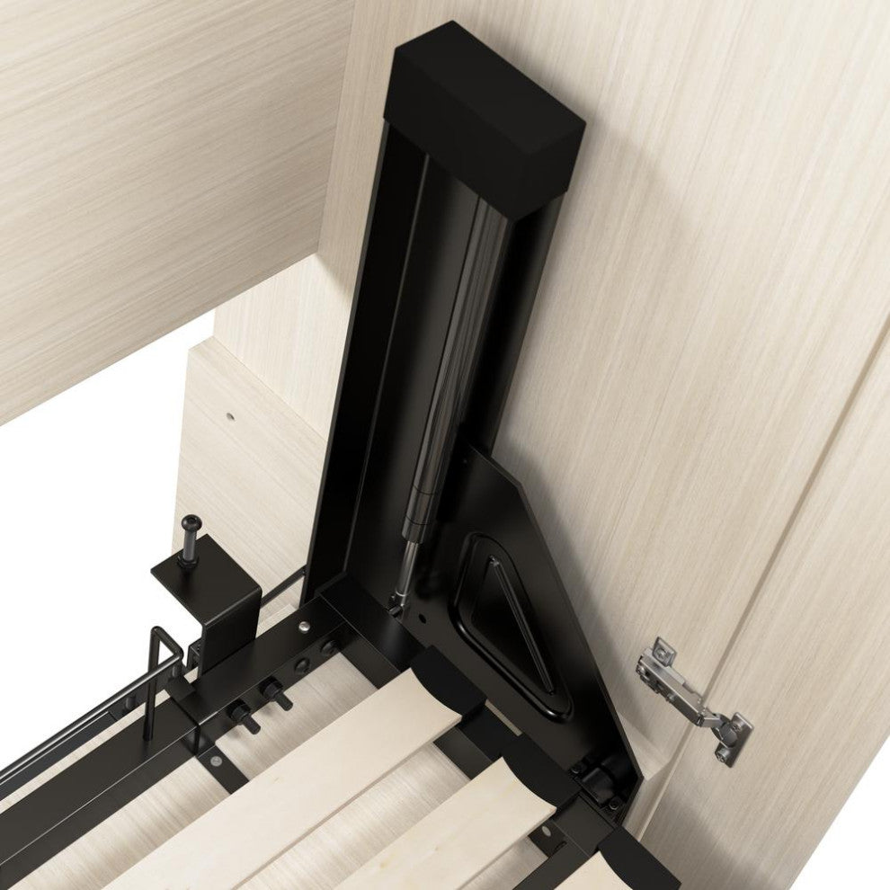 Lumina Full Murphy Bed with Storage Cabinet (84W) in White Chocolate