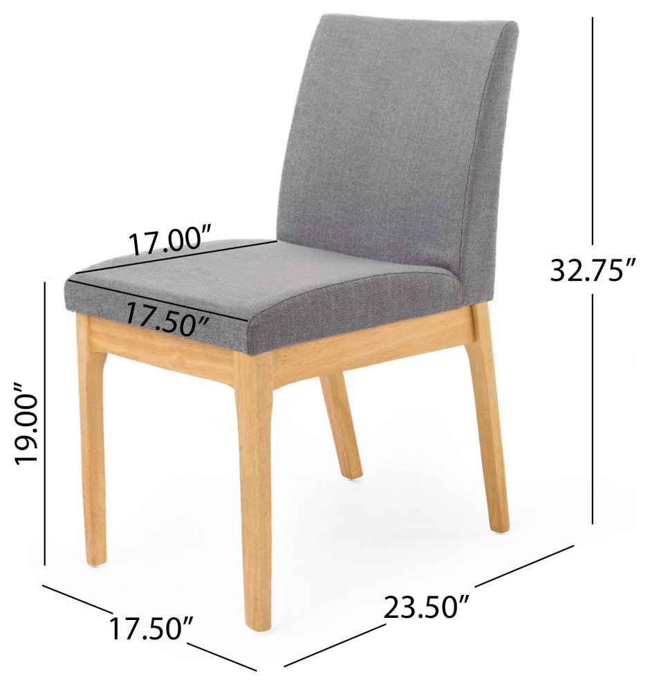 GDF Studio Elsinore Mid-Century Modern 5 Piece Dining Set, Dark Gray