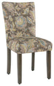 Benzara BM196083 Parsons Chair with Wooden Legs, Multicolor, Set of Two