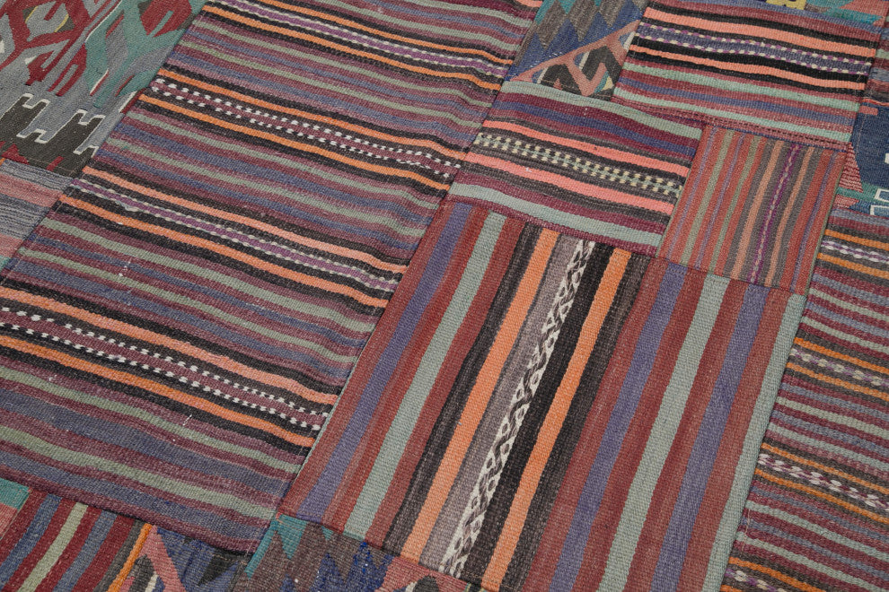 Rug N Carpet - Handmade Turkish 6' 7'' x 9' 11'' Vintage Patchwork Kilim Rug